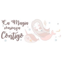 Pegatinas y vinilos frases la magia comienza contigo